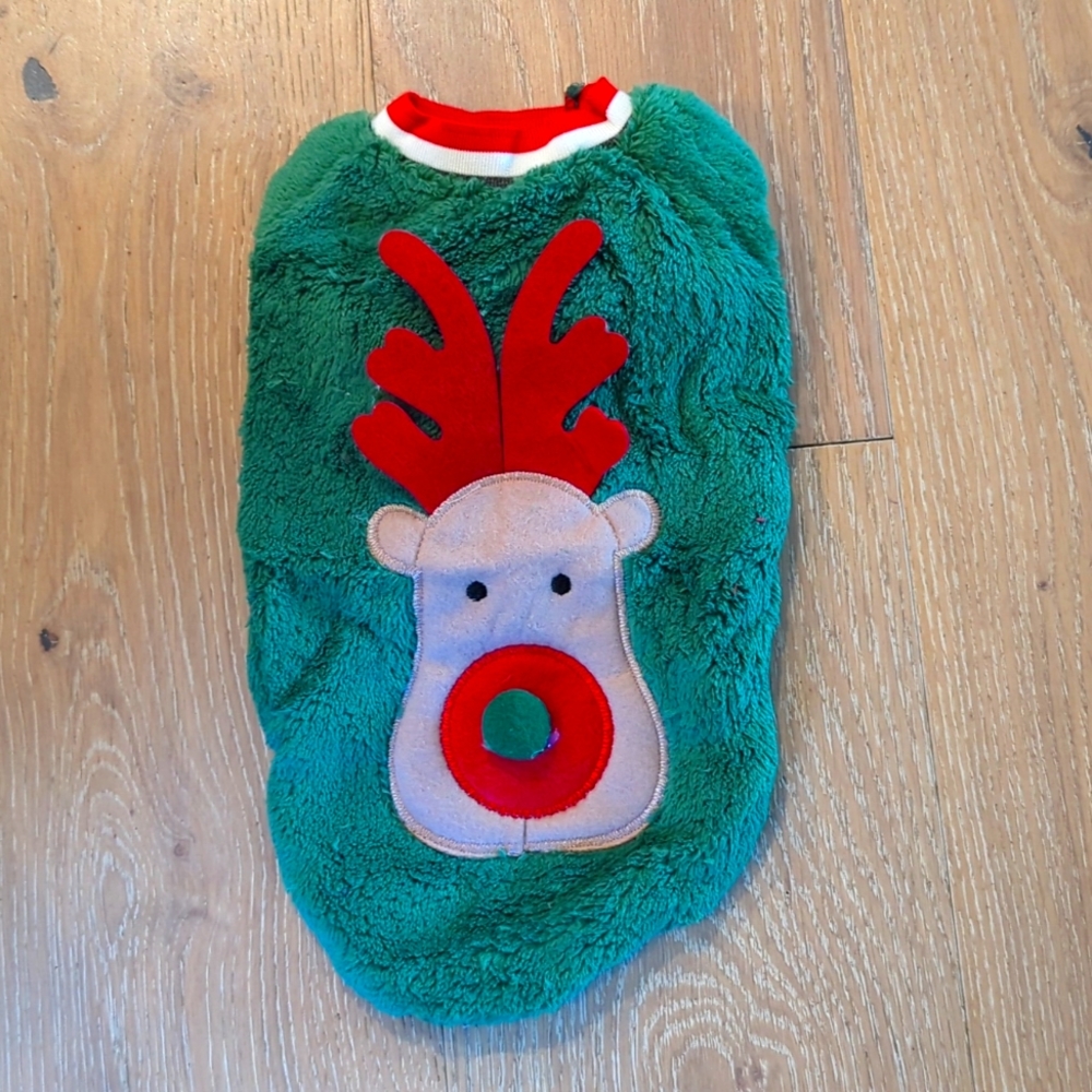 Dog/Cat Fleece Christmas Sweater For Small Pets - Green - Picture 3 of 6